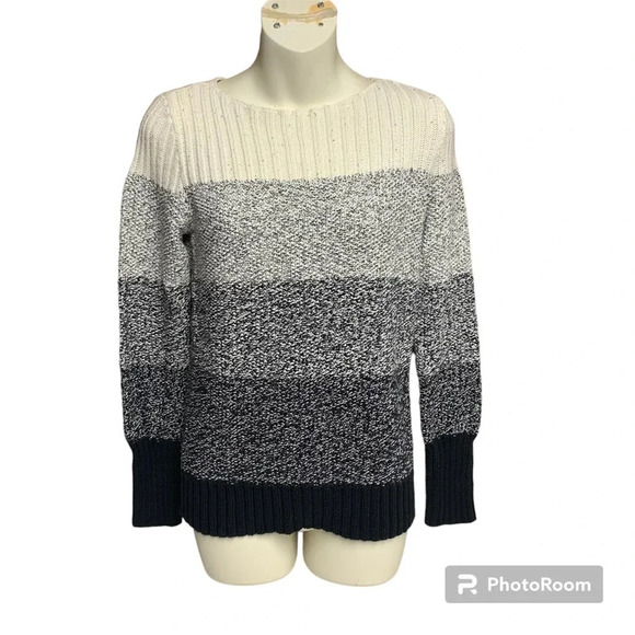 Chaps size small long sleeve sweater gray/black/cream - Picture 1 of 7